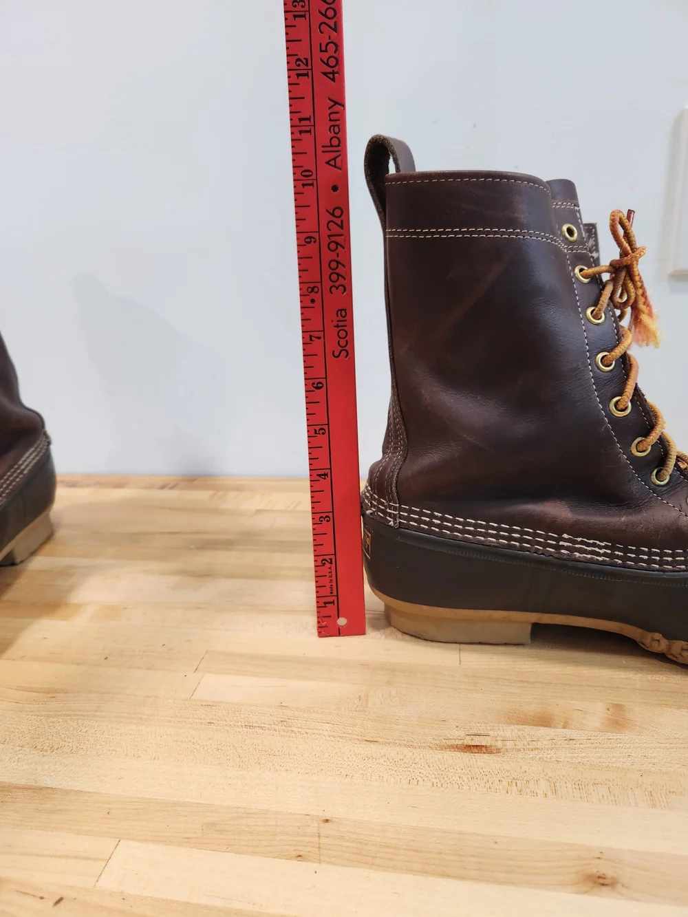 Vintage L.L. Bean Brown Leather and Rubber Duck Boots Unlined  Mens 11 N